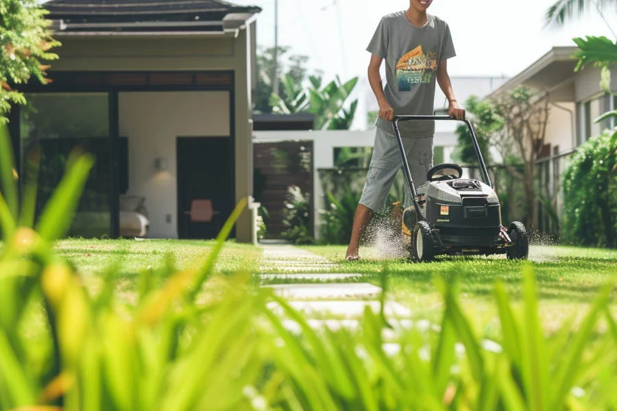 self propelled lawn mower electric